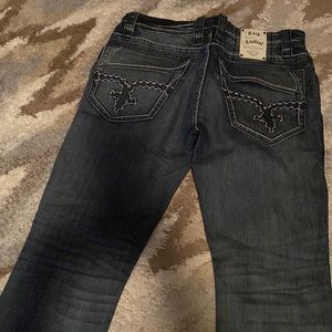Designer Rock Revival Men’s jeans size 34 trendy vintage jeans.